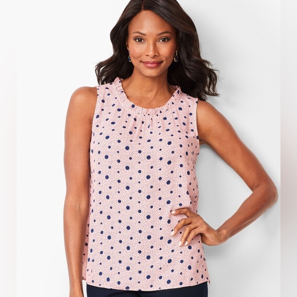 Talbots Multi Dot Shell Blouse Top - Picture 1 of 5